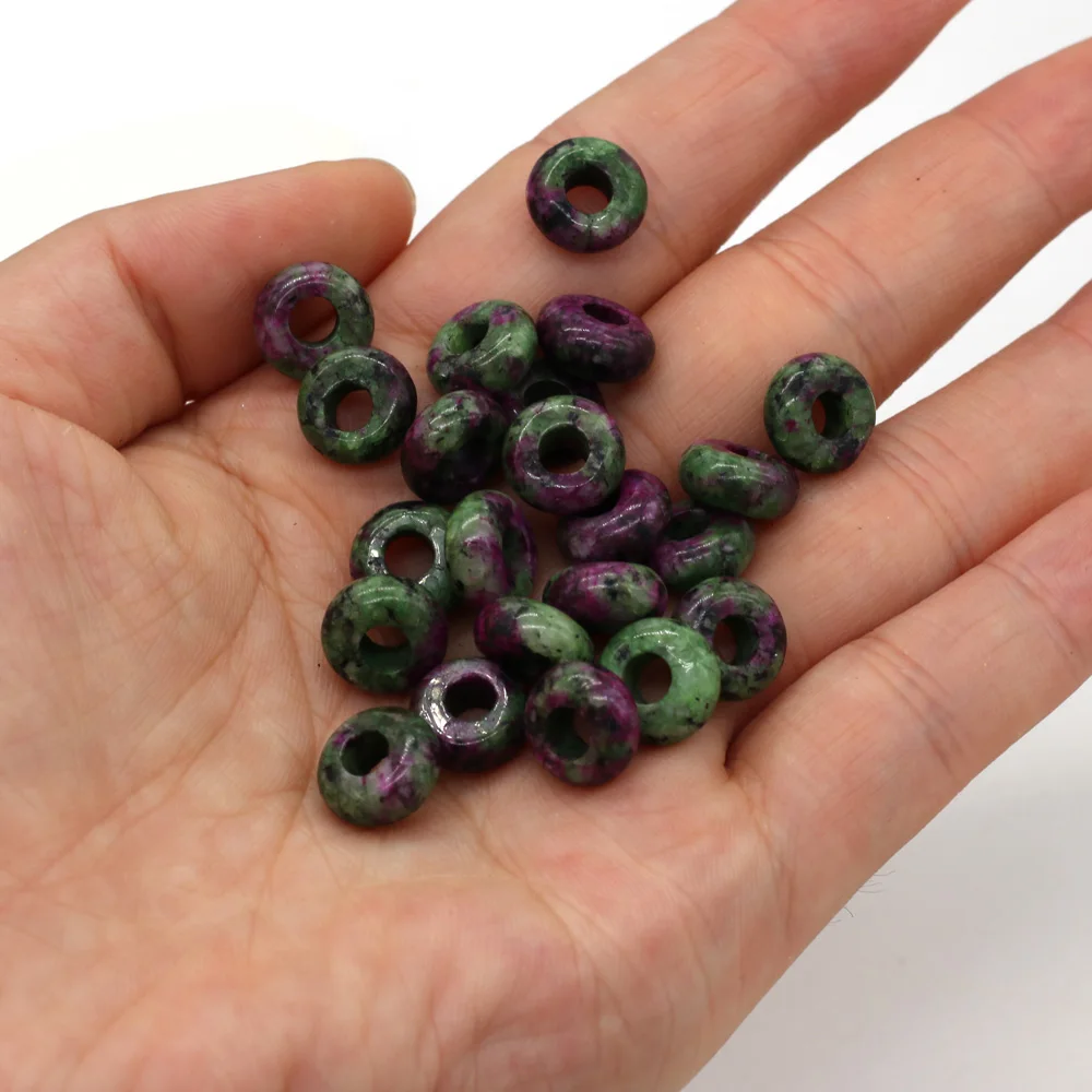 New 10pcs / Lot Natural Agates Beads Abacus Shape Big Hole Natural Stone Beads Size 5x10mm for Making Jewelry Necklace Hole 4mm