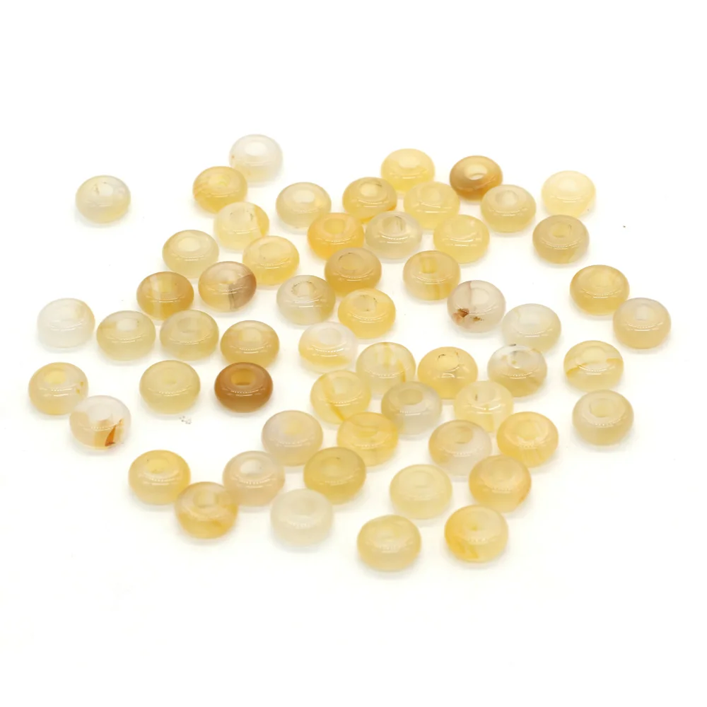 New 10pcs / Lot Natural Agates Beads Abacus Shape Big Hole Natural Stone Beads Size 5x10mm for Making Jewelry Necklace Hole 4mm