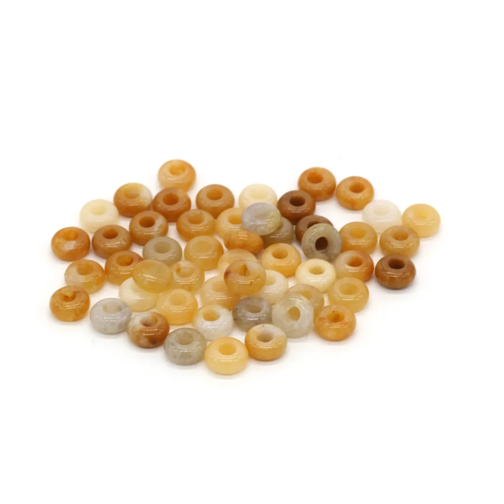 New 10pcs / Lot Natural Agates Beads Abacus Shape Big Hole Natural Stone Beads Size 5x10mm for Making Jewelry Necklace Hole 4mm