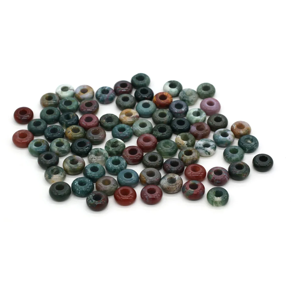 New 10pcs / Lot Natural Agates Beads Abacus Shape Big Hole Natural Stone Beads Size 5x10mm for Making Jewelry Necklace Hole 4mm