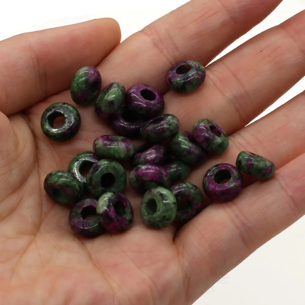 New 10pcs / Lot Natural Agates Beads Abacus Shape Big Hole Natural Stone Beads Size 5x10mm for Making Jewelry Necklace Hole 4mm
