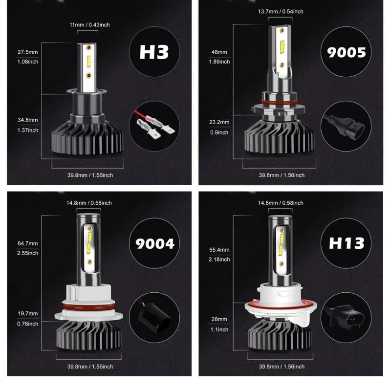 Car Headlight CSP 32000LM 160W H4 LED H7 Canbus H1 H3 H8 H11 9005 9006 9007 880 8000K 6000K Car Auto Headlamp Led Lights For Car