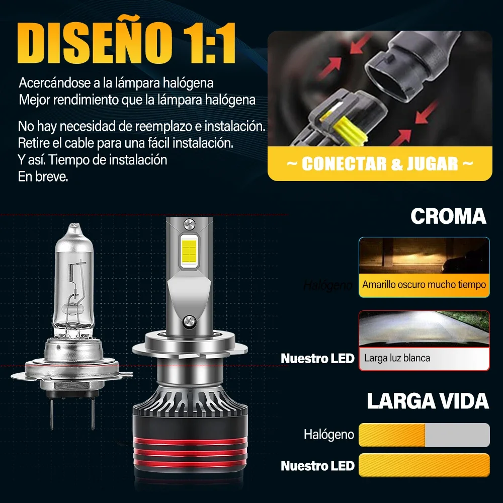 Car Headlight CSP 32000LM 160W H4 LED H7 Canbus H1 H3 H8 H11 9005 9006 9007 880 8000K 6000K Car Auto Headlamp Led Lights For Car