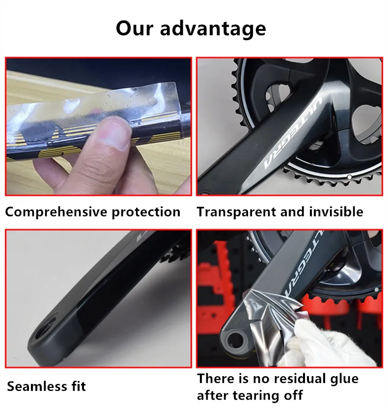 Road Bike Crank Protective Film Carbon Fiber Universal Crank Guards Protective Film Anti-collision Road Bicycle Crank Stickers