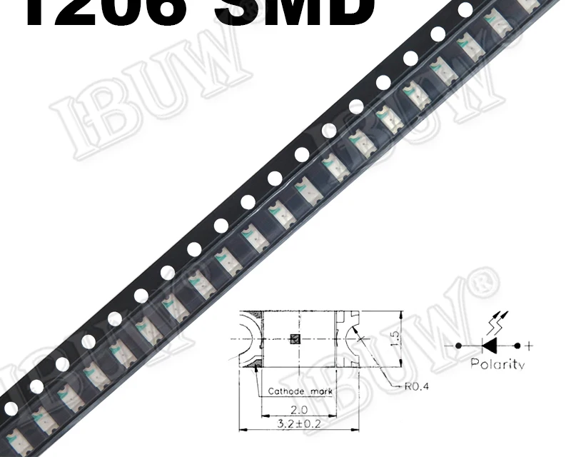 100pcs 0402 0603 0805 1206 1210 3528 5050 5730 smd led Red Yellow Green White Blue light emitting diode Clear LED Light Diode 