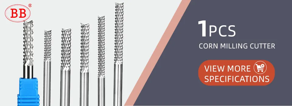 BB Carbide Corn End MillIng Cutter Tungsten Teeth Engraving CNC Machine PRO Bit 3.175 4 6mm for PCB Bakelite Plate Wood Plastic