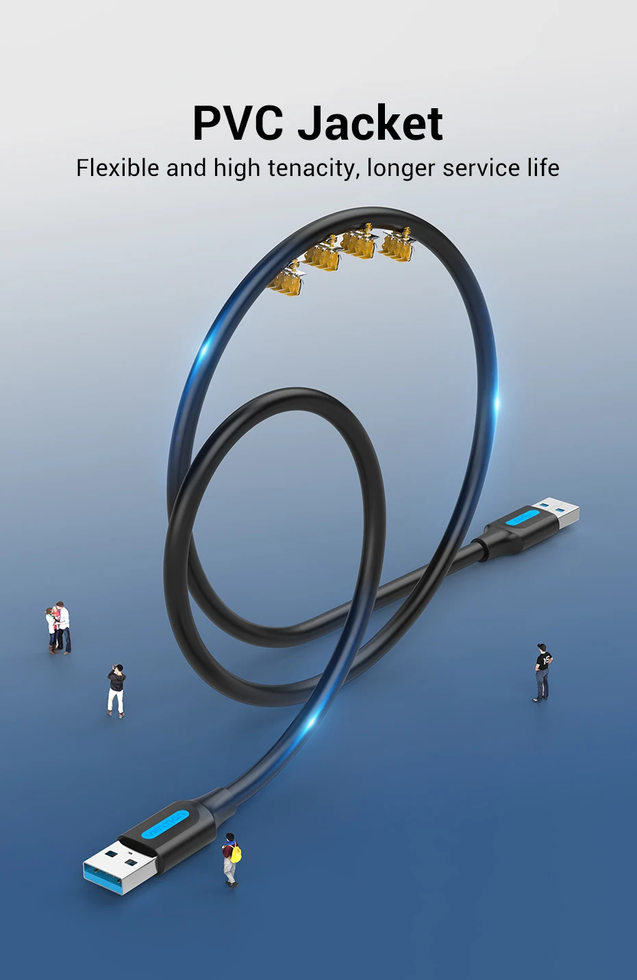 Vention USB 3.0 Extension Cable Type A Male to Male Cable 3.0 2.0 Extender Cord for Hard Drive TV Box Laptop USB to USB Cable