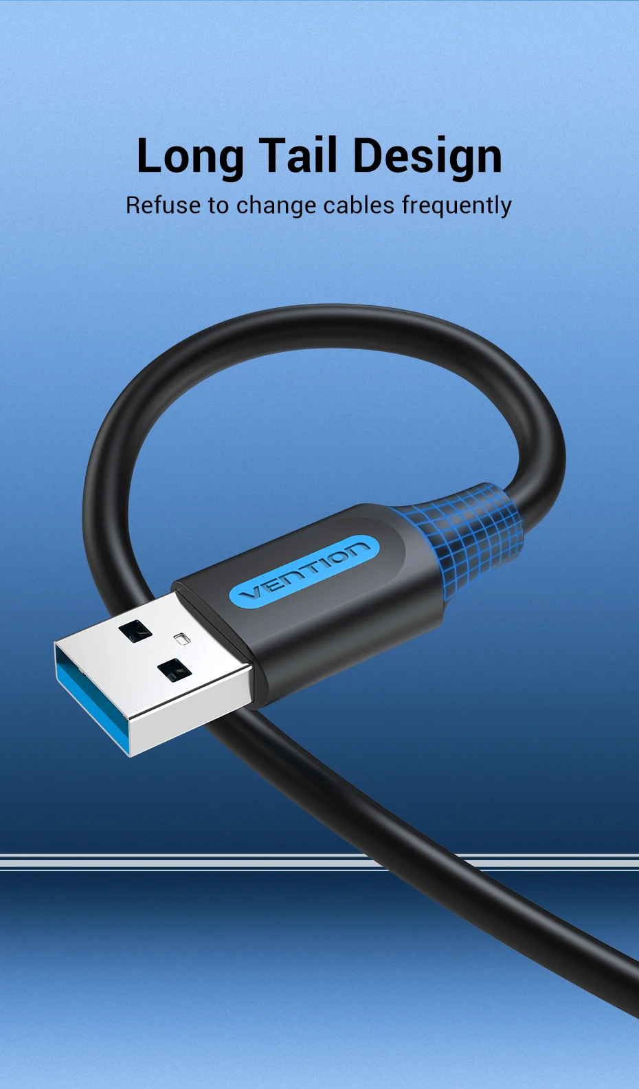 Vention USB 3.0 Extension Cable Type A Male to Male Cable 3.0 2.0 Extender Cord for Hard Drive TV Box Laptop USB to USB Cable
