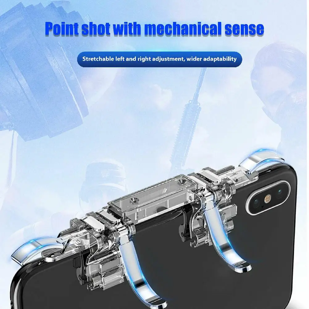 6 finger Pubg Mobile game Controller Phone Gamepad Trigger L1 R1 Aim /Shooter Button Joystick For IPhone Android