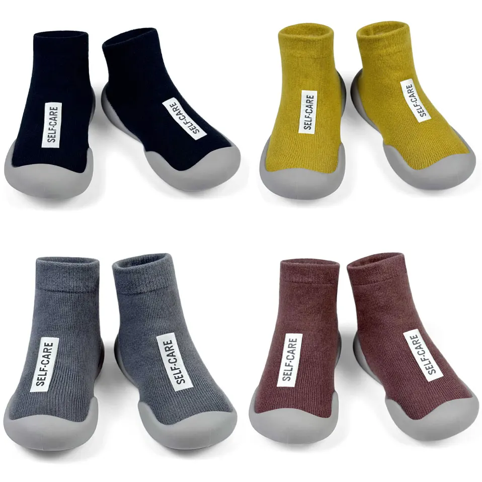 Baby Sock Shoes Non-slip Toddler Walking Shoes Infant Floor Socks Soft Rubber Sole First Walker Breathable Booties Boys Girls