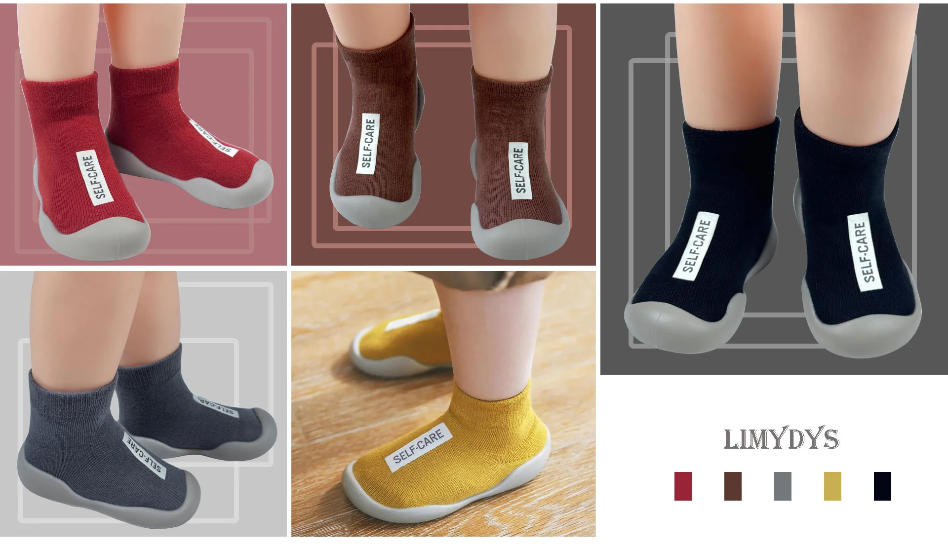 Baby Sock Shoes Non-slip Toddler Walking Shoes Infant Floor Socks Soft Rubber Sole First Walker Breathable Booties Boys Girls