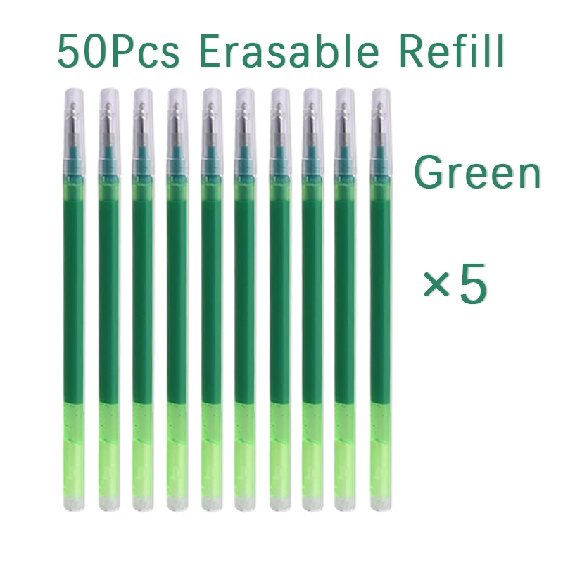 50 Pcs/Set 0.7mm Erasable Pen Refill Rod Magic Erasable Gel Pen Blue Black Ink 8 Color Office Stationery Writing Supplies