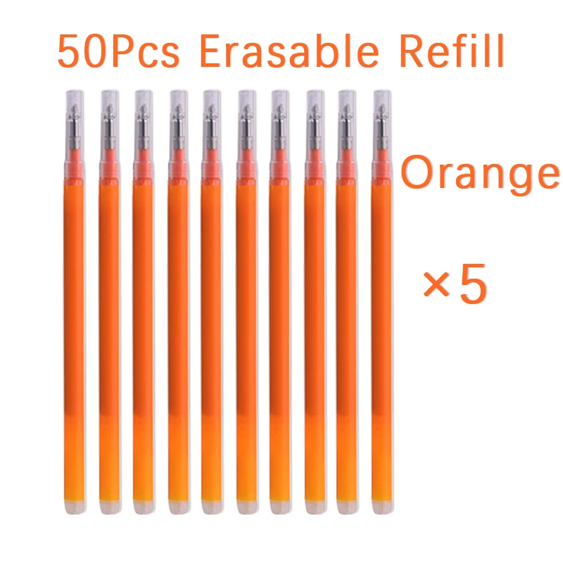 50 Pcs/Set 0.7mm Erasable Pen Refill Rod Magic Erasable Gel Pen Blue Black Ink 8 Color Office Stationery Writing Supplies