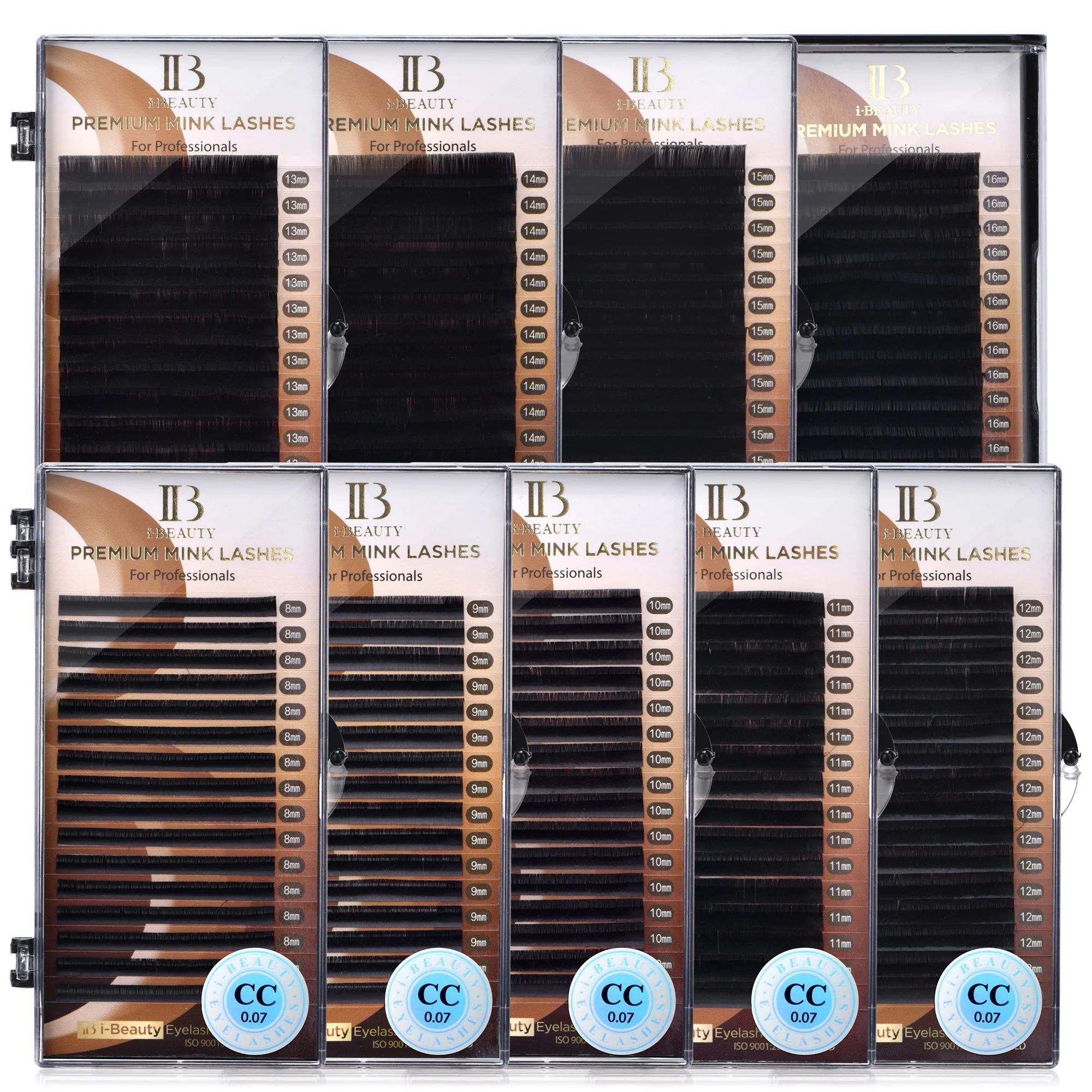 I Beauty Eyelash Extension Premium Real Mink Eyelashes CC SS D Curl Ibeauty Volume Lash Original IB Lash Korea 7-16mm New