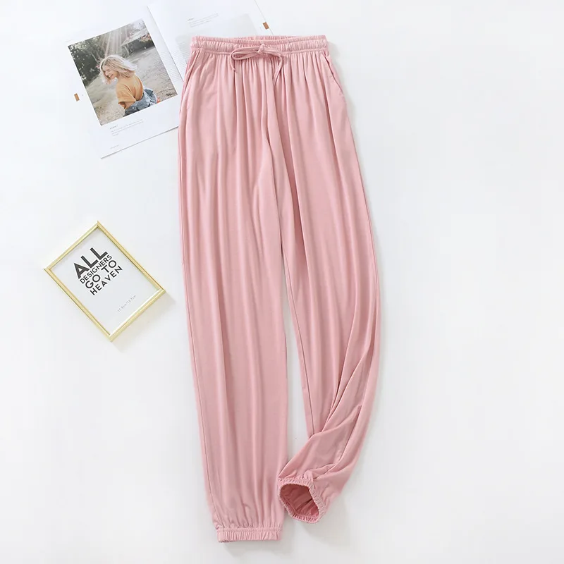 Japanese New Style Home Service Ladies Pants Spring And Summer Thin Modal Loose Large Size Solid Color Home Pants Women Bottoms