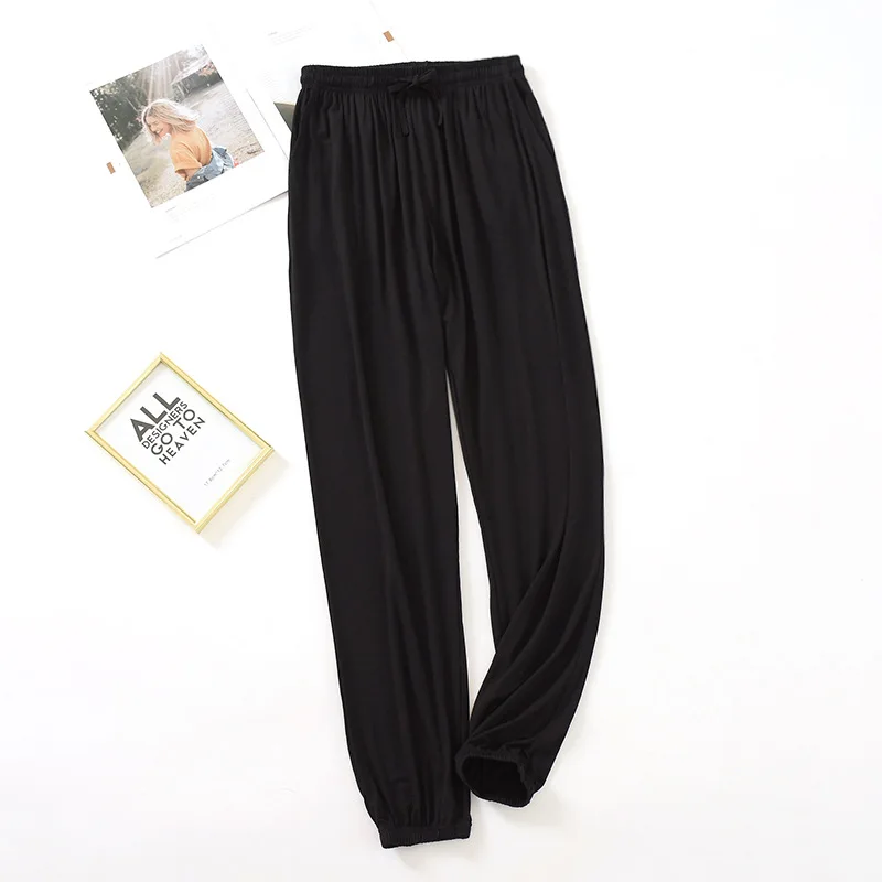 Japanese New Style Home Service Ladies Pants Spring And Summer Thin Modal Loose Large Size Solid Color Home Pants Women Bottoms