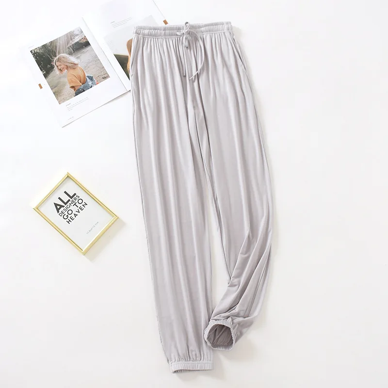 Japanese New Style Home Service Ladies Pants Spring And Summer Thin Modal Loose Large Size Solid Color Home Pants Women Bottoms