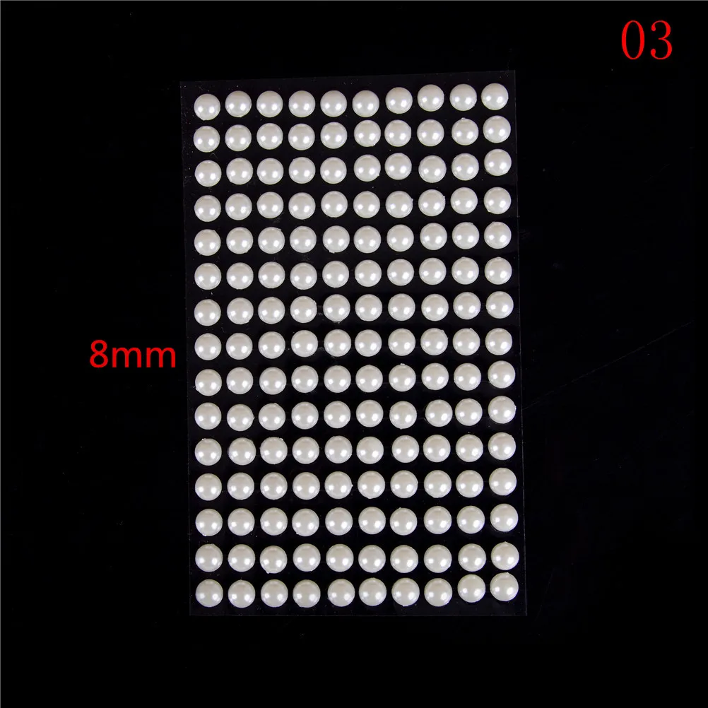 4/6/8mm Mobile Stationery Pearls Stickers Personalized Diamond Laptop Skins Imitation Pearls Acrylic Self Adhesive Accessories