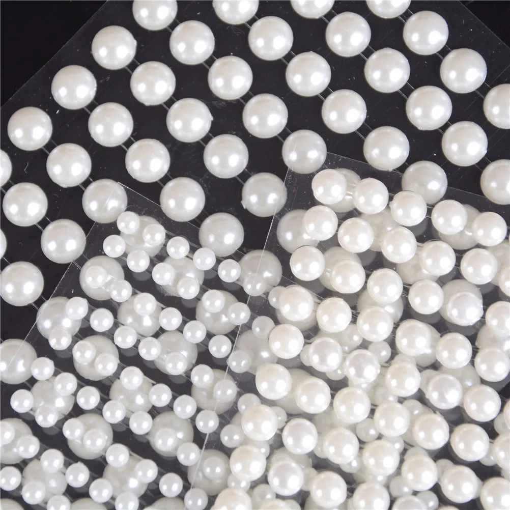 4/6/8mm Mobile Stationery Pearls Stickers Personalized Diamond Laptop Skins Imitation Pearls Acrylic Self Adhesive Accessories