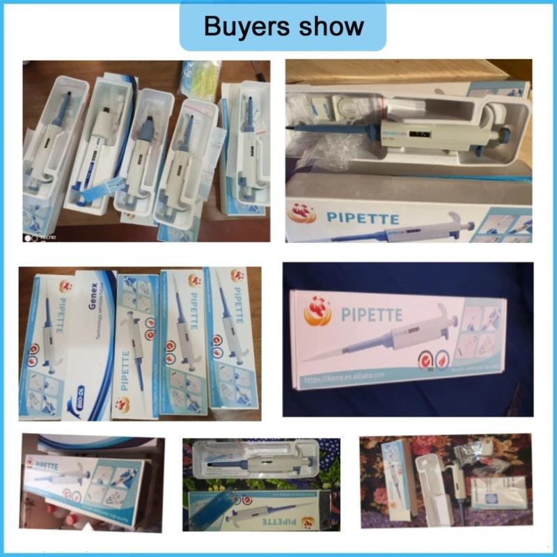 IKEME Single Channel Adjustable Volume Micropipette Laboratory Pipette Multiple Range Options 0.1μL-10mL with Pipette Tips