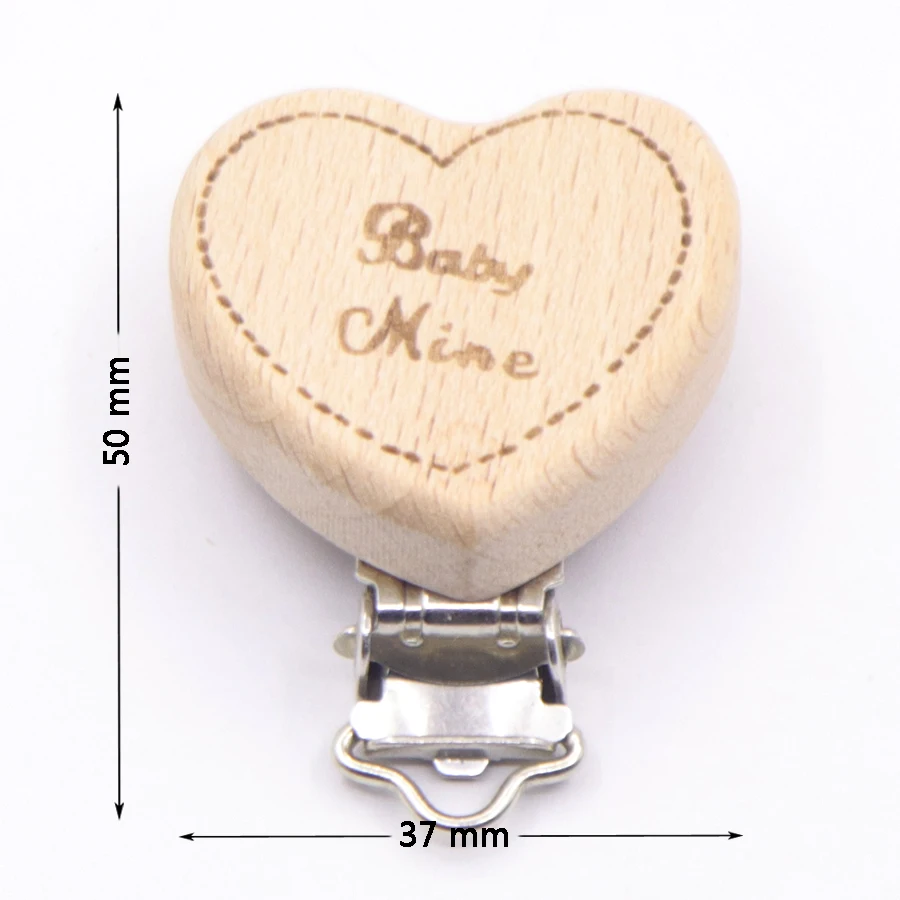 5PCS Wooden Rabbit Star Pacifier Clip Baby Accessories Wooden Animal Pacifier Metal Holder Elephant Pacifier Wooden Baby Teeth