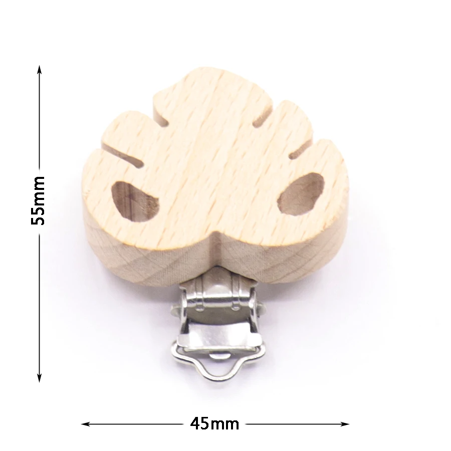 5PCS Wooden Rabbit Star Pacifier Clip Baby Accessories Wooden Animal Pacifier Metal Holder Elephant Pacifier Wooden Baby Teeth