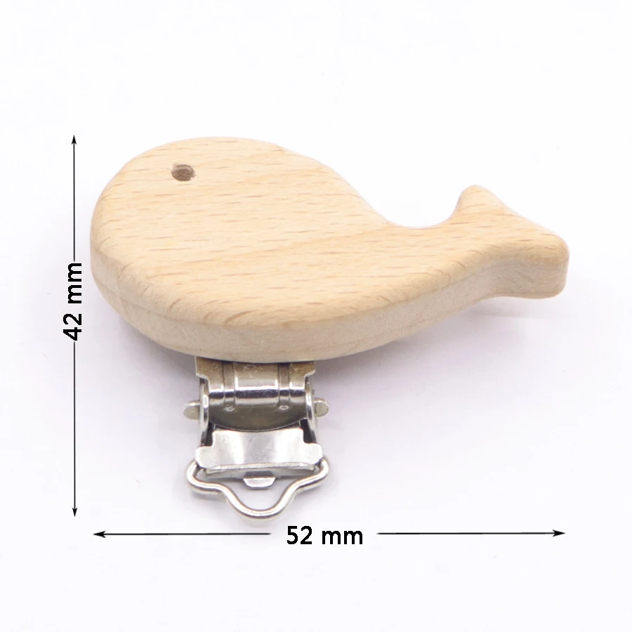 5PCS Wooden Rabbit Star Pacifier Clip Baby Accessories Wooden Animal Pacifier Metal Holder Elephant Pacifier Wooden Baby Teeth