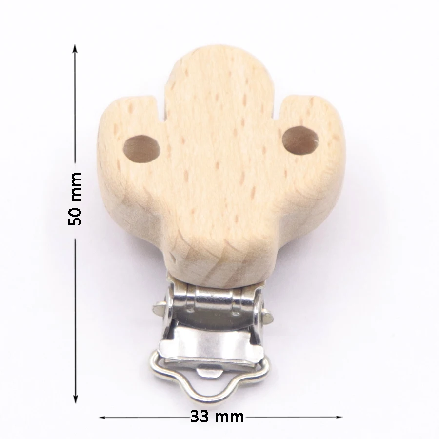 5PCS Wooden Rabbit Star Pacifier Clip Baby Accessories Wooden Animal Pacifier Metal Holder Elephant Pacifier Wooden Baby Teeth