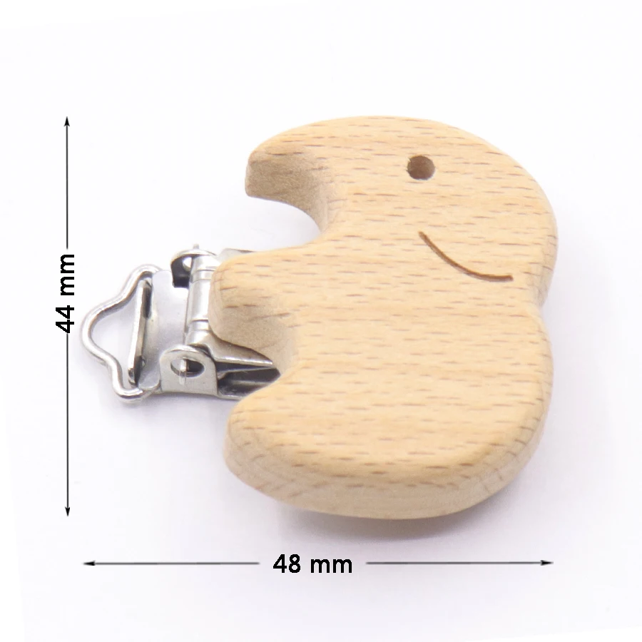 5PCS Wooden Rabbit Star Pacifier Clip Baby Accessories Wooden Animal Pacifier Metal Holder Elephant Pacifier Wooden Baby Teeth