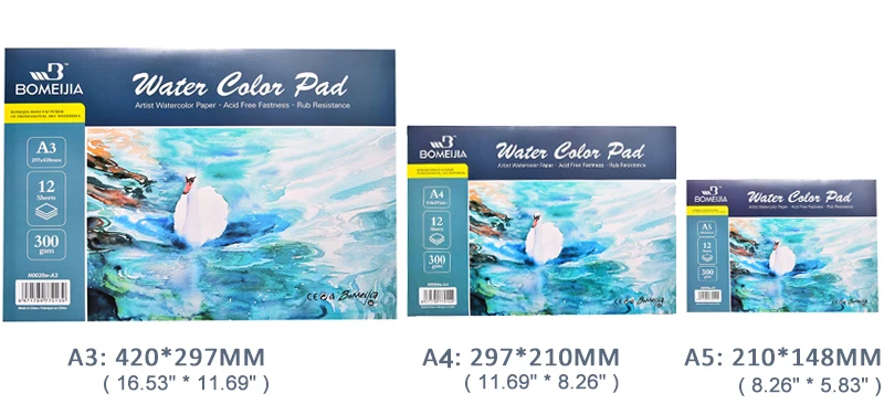 100% Cotton Watercolor Sketchbook 300g/m2 Water Color Drawing Paper Book Student Transfer Paper Papel Para Acuarela Art Supplies