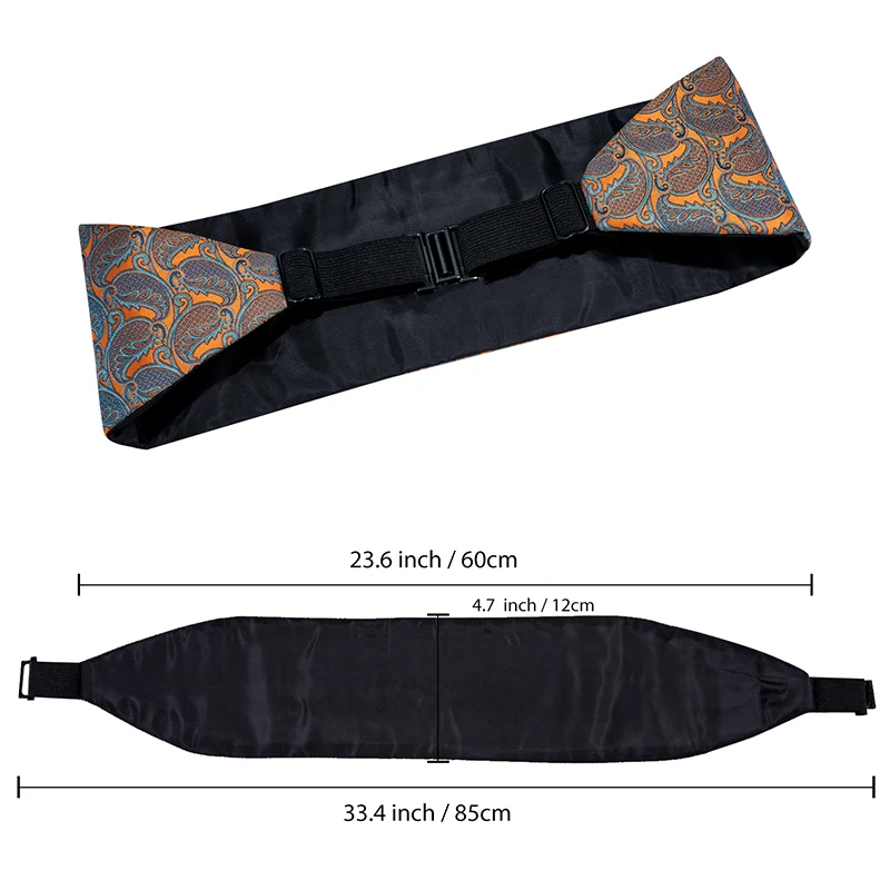 Hi-Tie Vintage Cummerbunds Belt for Men Suit Tuxedo Fashion Floral Paisley Gentleman Trouser Elastic Silk Belt Top Quality