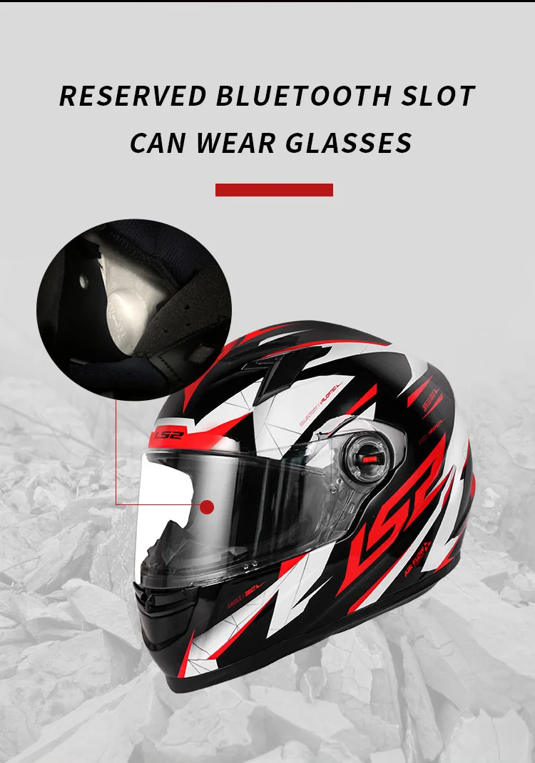 LS2 Clown Full Face Motorcycle Helmet LS2 FF358 Motocross Racing Man Woman Casco Moto Casque ECE Approved