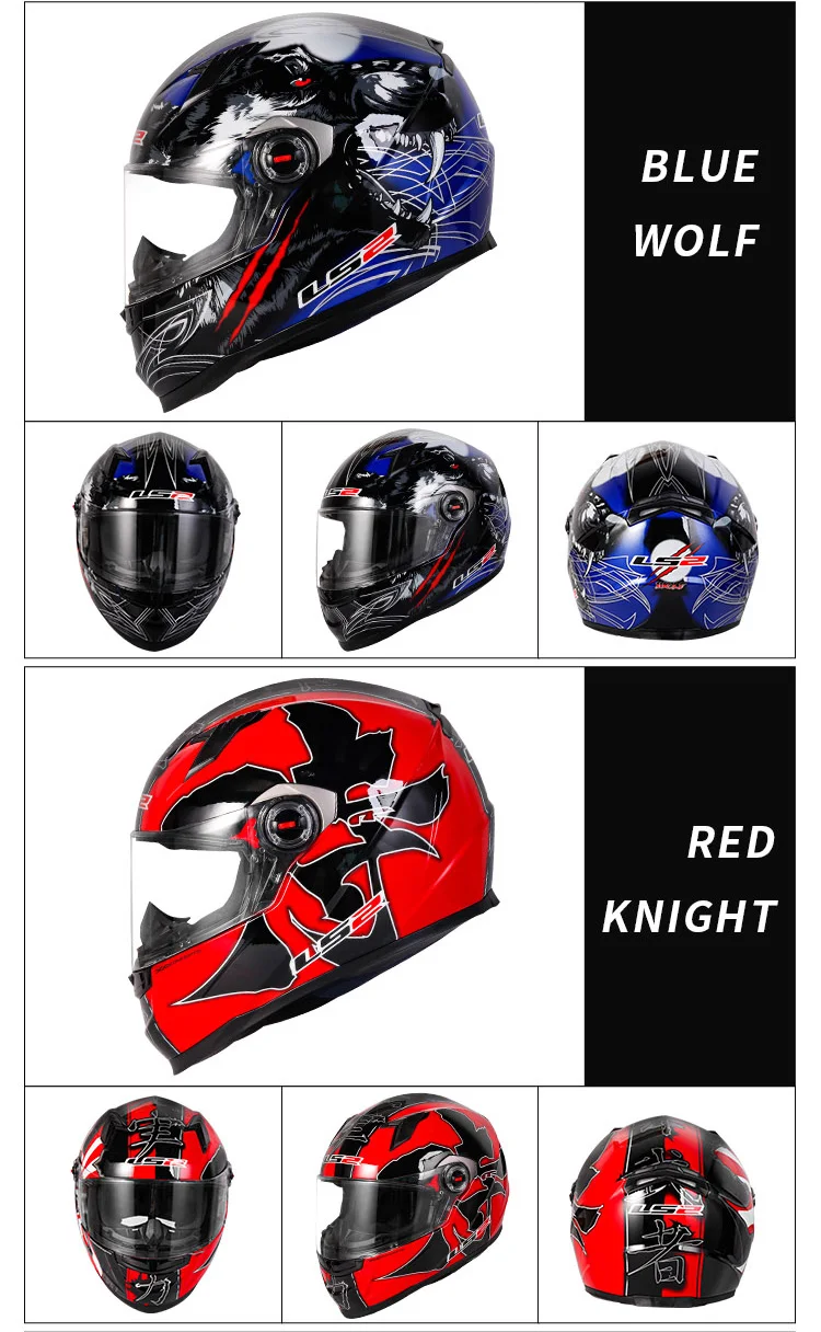 LS2 Clown Full Face Motorcycle Helmet LS2 FF358 Motocross Racing Man Woman Casco Moto Casque ECE Approved