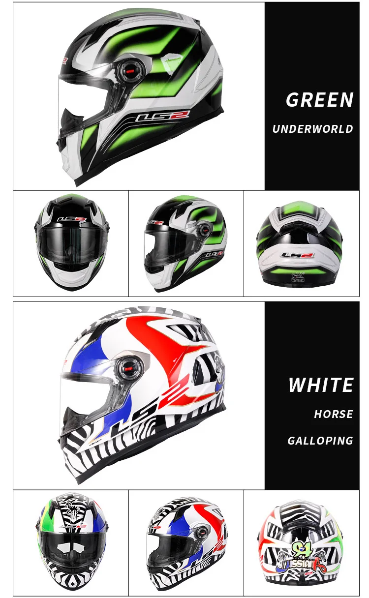 LS2 Clown Full Face Motorcycle Helmet LS2 FF358 Motocross Racing Man Woman Casco Moto Casque ECE Approved