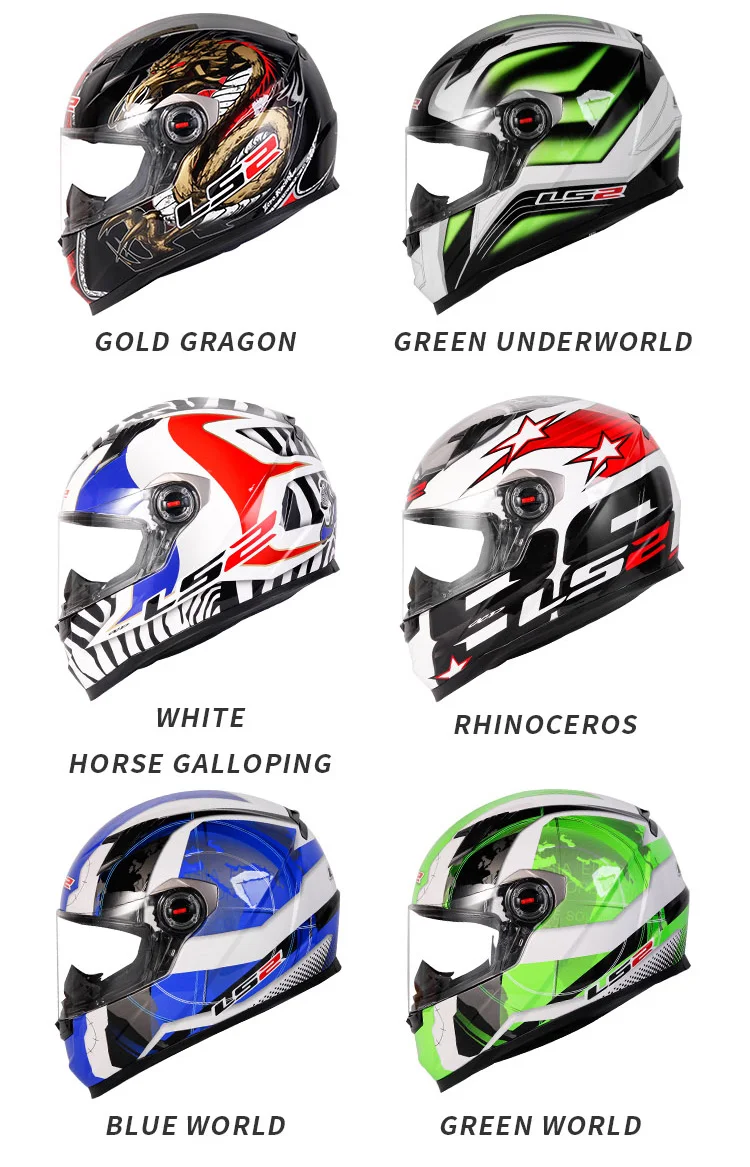 LS2 Clown Full Face Motorcycle Helmet LS2 FF358 Motocross Racing Man Woman Casco Moto Casque ECE Approved