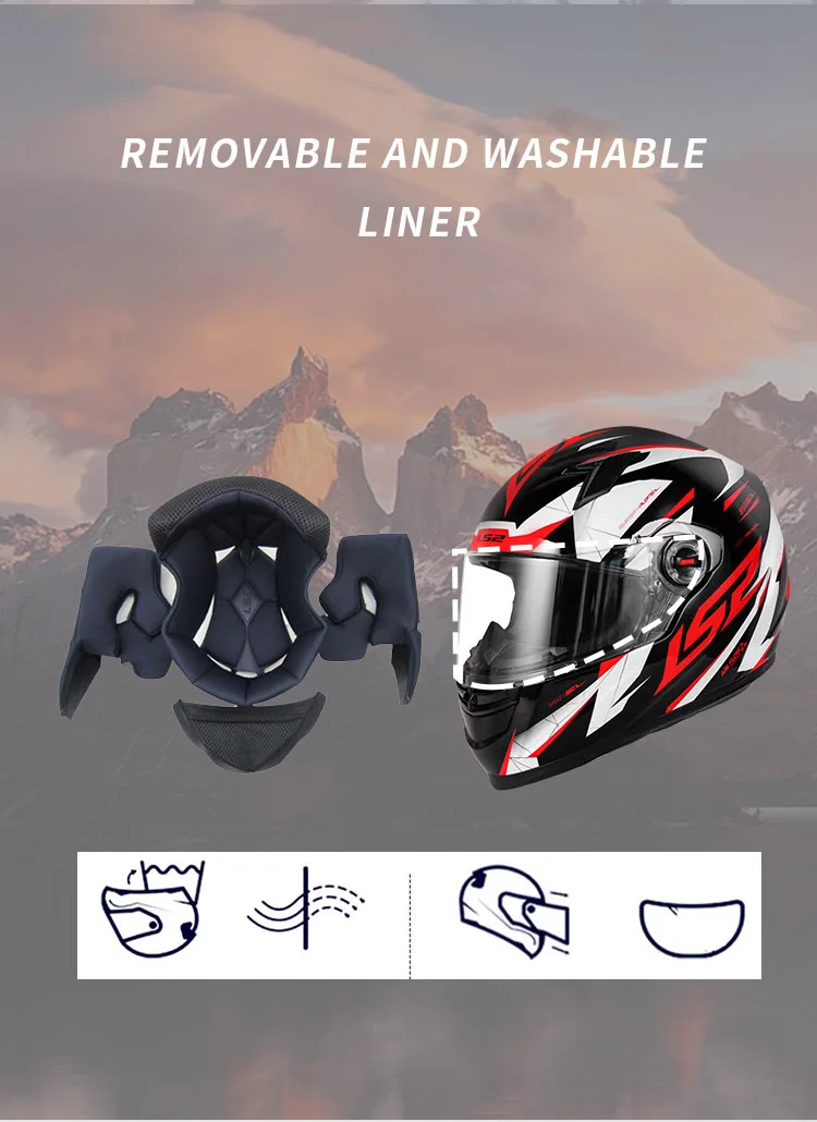 LS2 Clown Full Face Motorcycle Helmet LS2 FF358 Motocross Racing Man Woman Casco Moto Casque ECE Approved