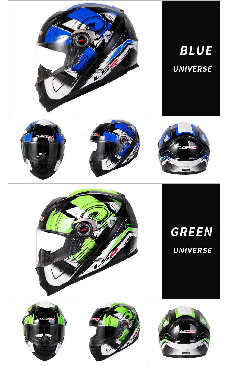 LS2 Clown Full Face Motorcycle Helmet LS2 FF358 Motocross Racing Man Woman Casco Moto Casque ECE Approved