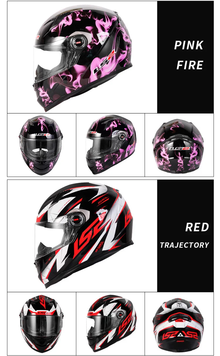 LS2 Clown Full Face Motorcycle Helmet LS2 FF358 Motocross Racing Man Woman Casco Moto Casque ECE Approved