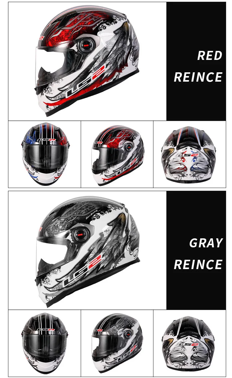 LS2 Clown Full Face Motorcycle Helmet LS2 FF358 Motocross Racing Man Woman Casco Moto Casque ECE Approved