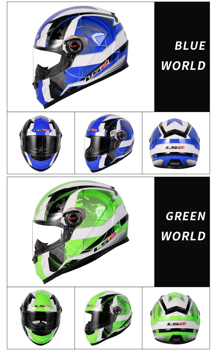 LS2 Clown Full Face Motorcycle Helmet LS2 FF358 Motocross Racing Man Woman Casco Moto Casque ECE Approved