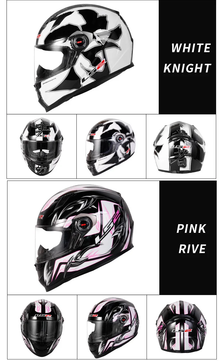 LS2 Clown Full Face Motorcycle Helmet LS2 FF358 Motocross Racing Man Woman Casco Moto Casque ECE Approved
