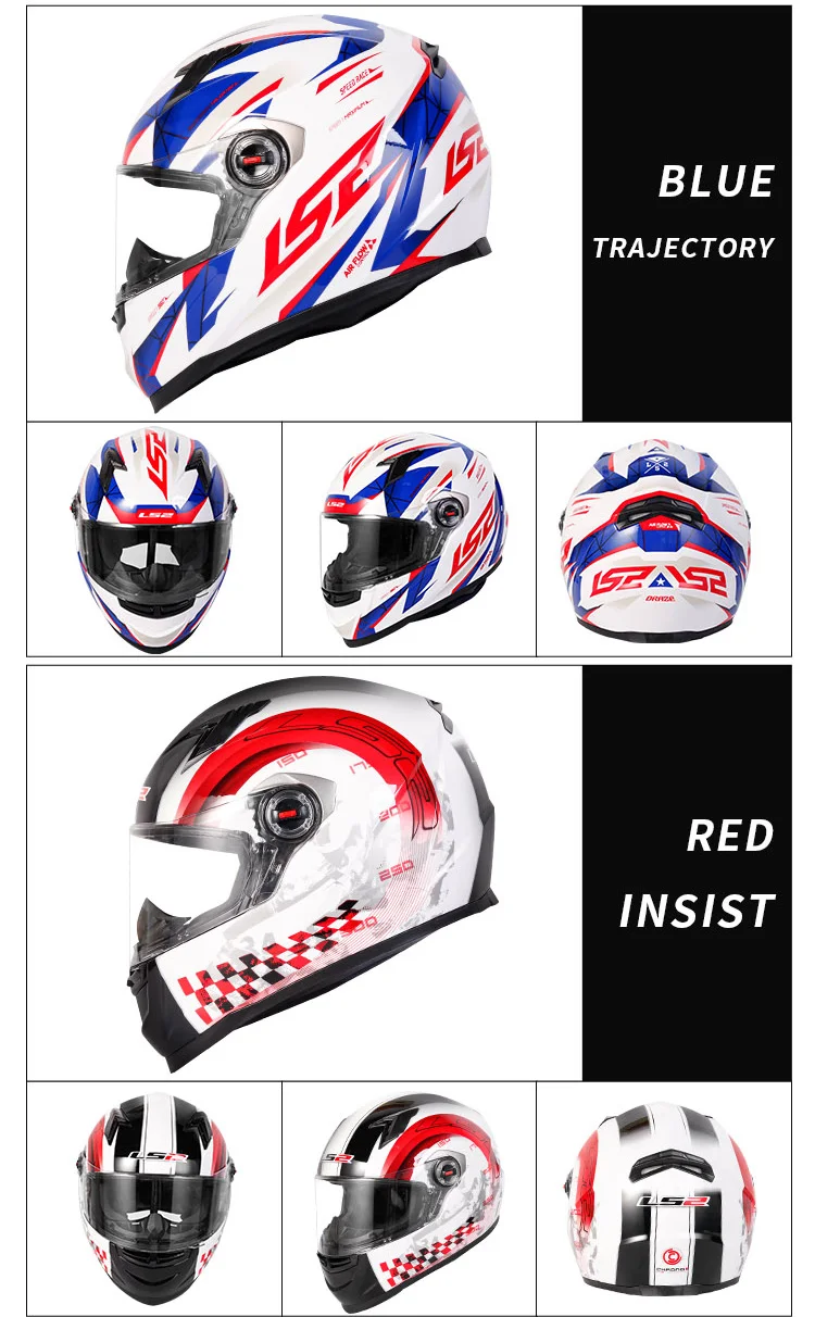 LS2 Clown Full Face Motorcycle Helmet LS2 FF358 Motocross Racing Man Woman Casco Moto Casque ECE Approved