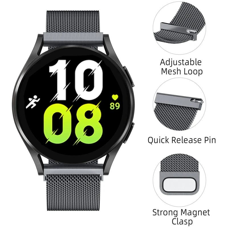 18mm 22mm 20mm Watch Band For Samsung Galaxy Watch 7/6/5/4/3 S3 Active2 Huawei Watch GT 7 Pro GT6 GT5 GT4 3 Stainless Steel Band