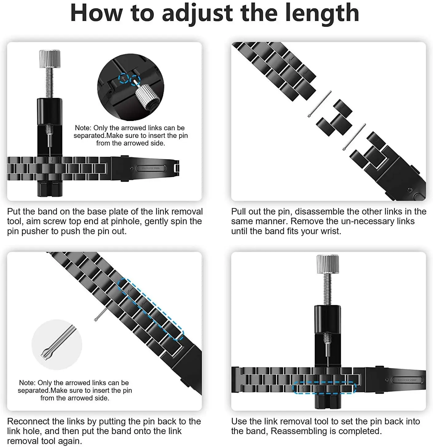 18mm 22mm 20mm Watch Band For Samsung Galaxy Watch 7/6/5/4/3 S3 Active2 Huawei Watch GT 7 Pro GT6 GT5 GT4 3 Stainless Steel Band