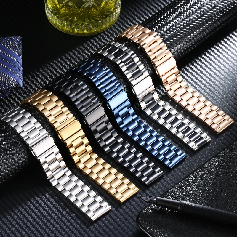 18mm 22mm 20mm Watch Band For Samsung Galaxy Watch 7/6/5/4/3 S3 Active2 Huawei Watch GT 7 Pro GT6 GT5 GT4 3 Stainless Steel Band