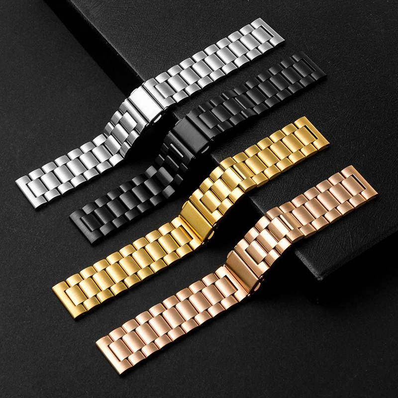 18mm 22mm 20mm Watch Band For Samsung Galaxy Watch 7/6/5/4/3 S3 Active2 Huawei Watch GT 7 Pro GT6 GT5 GT4 3 Stainless Steel Band