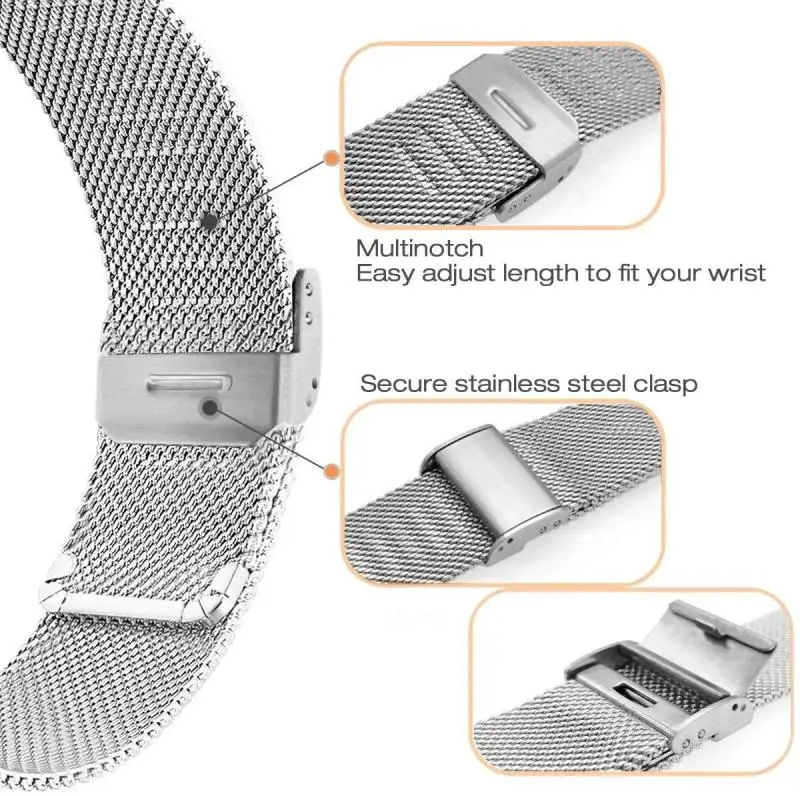18mm 22mm 20mm Watch Band For Samsung Galaxy Watch 7/6/5/4/3 S3 Active2 Huawei Watch GT 7 Pro GT6 GT5 GT4 3 Stainless Steel Band