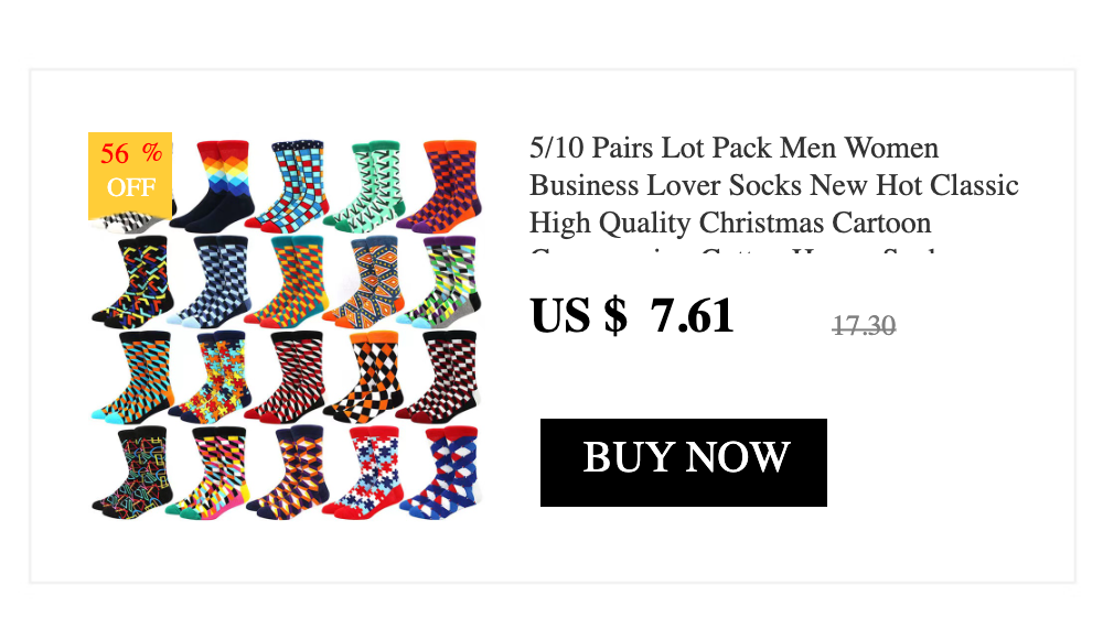 10 Pairs Lot Pack Men Women Couples Lover Socks New Arrival Rhombus Animal Christmas Cartoon Fruit Food Dot Cotton Happy Socks