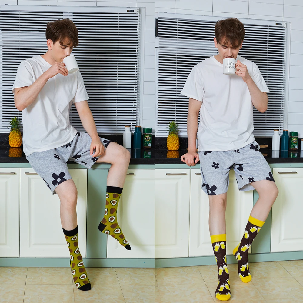 10 Pairs Lot Pack Men Women Couples Lover Socks New Arrival Rhombus Animal Christmas Cartoon Fruit Food Dot Cotton Happy Socks
