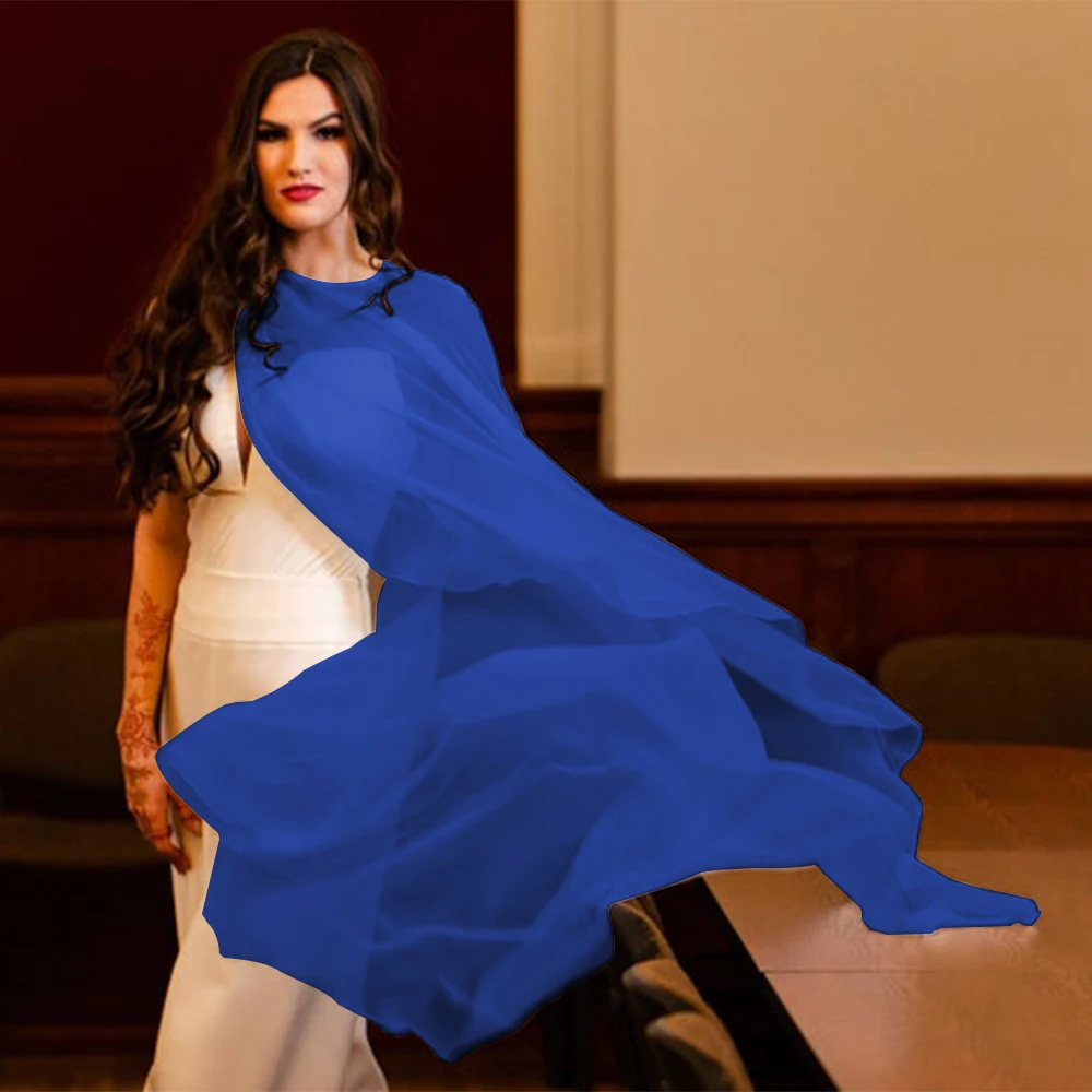 Women Wedding Cape Soft Lightweight Chiffon Bridal Shawl High Low Long Formal Wrap Lady Evening Prom Party Shrug Black White